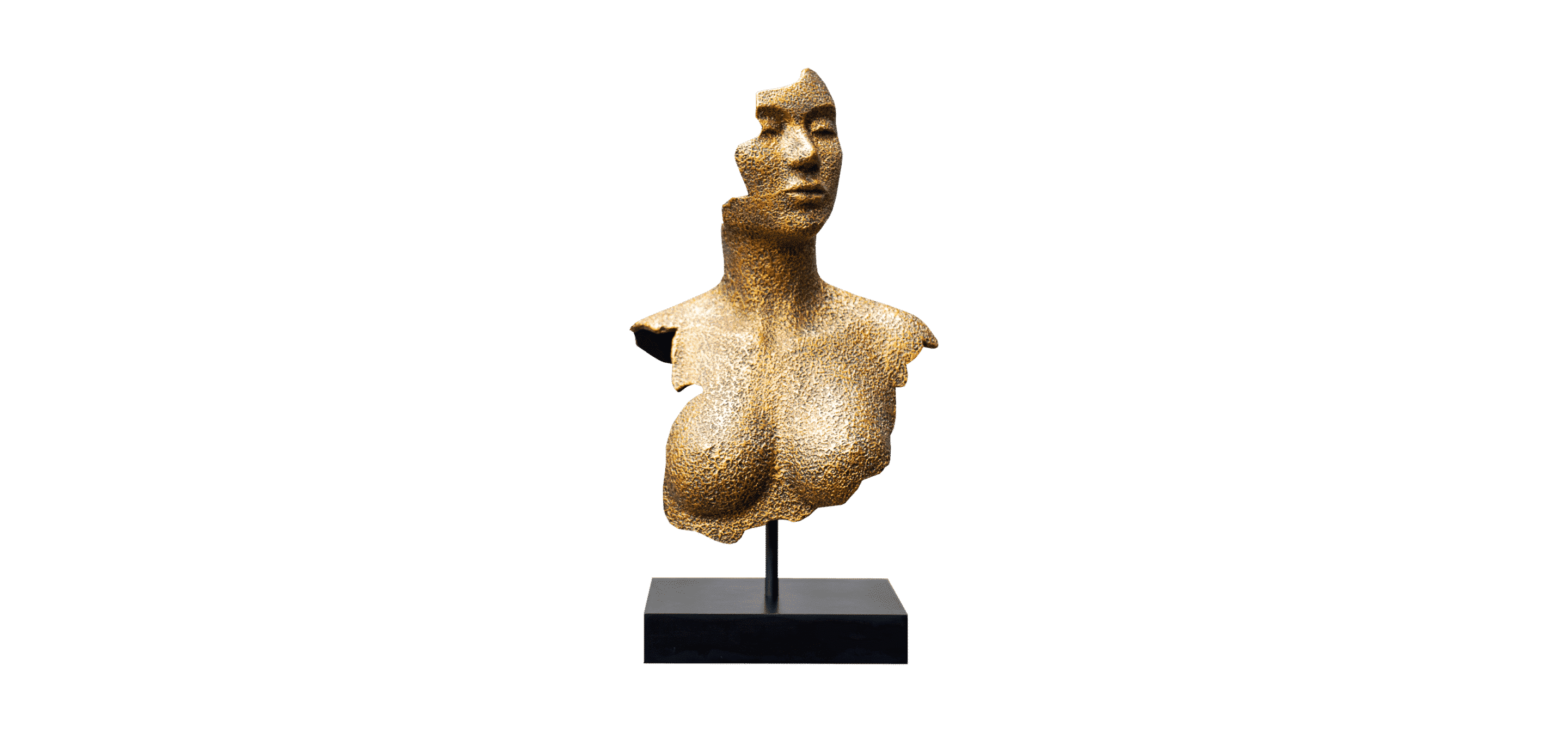 Sculptuur van gouden vrouw