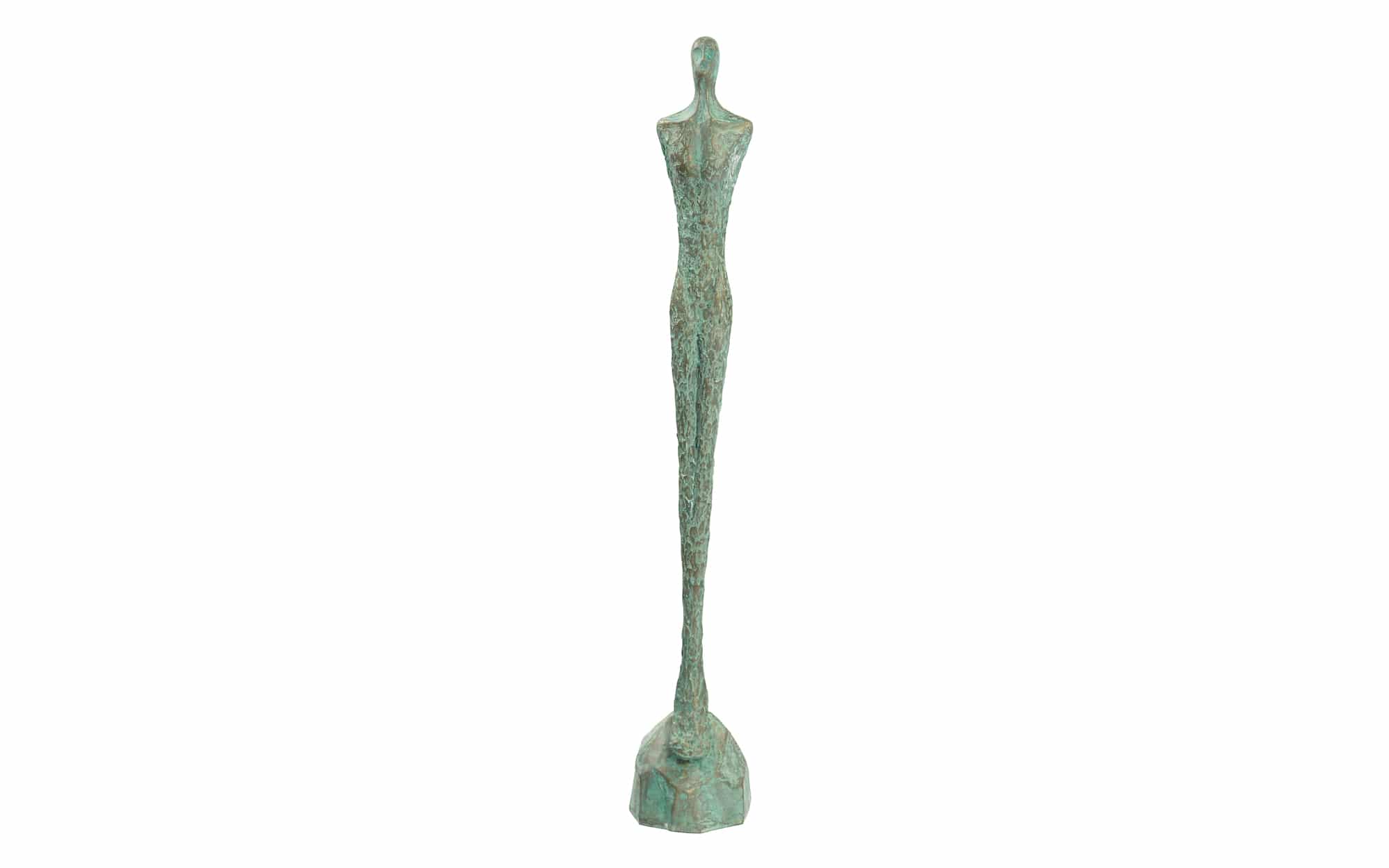 Sculptuur Lady M Green, metaal groen vrouwen beeld