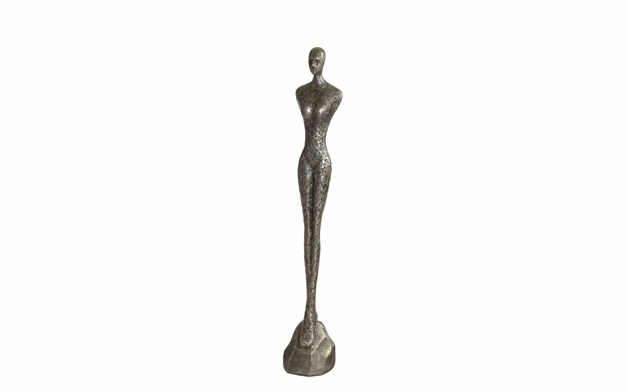 Sculptuur Lady L Silver, zilveren vrouwen beeld