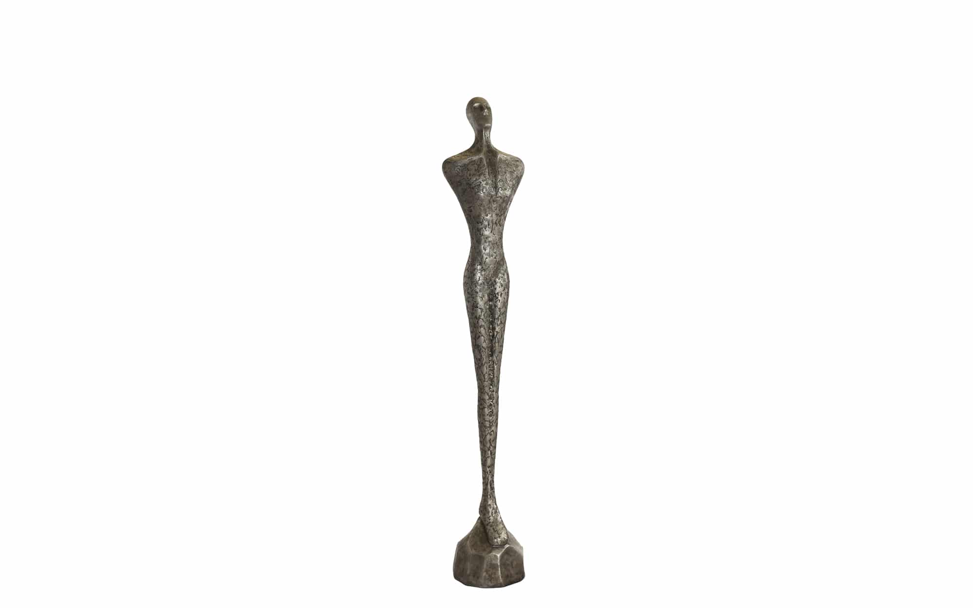 Sculptuur Lady S Silver, zilveren vrouwen beeld