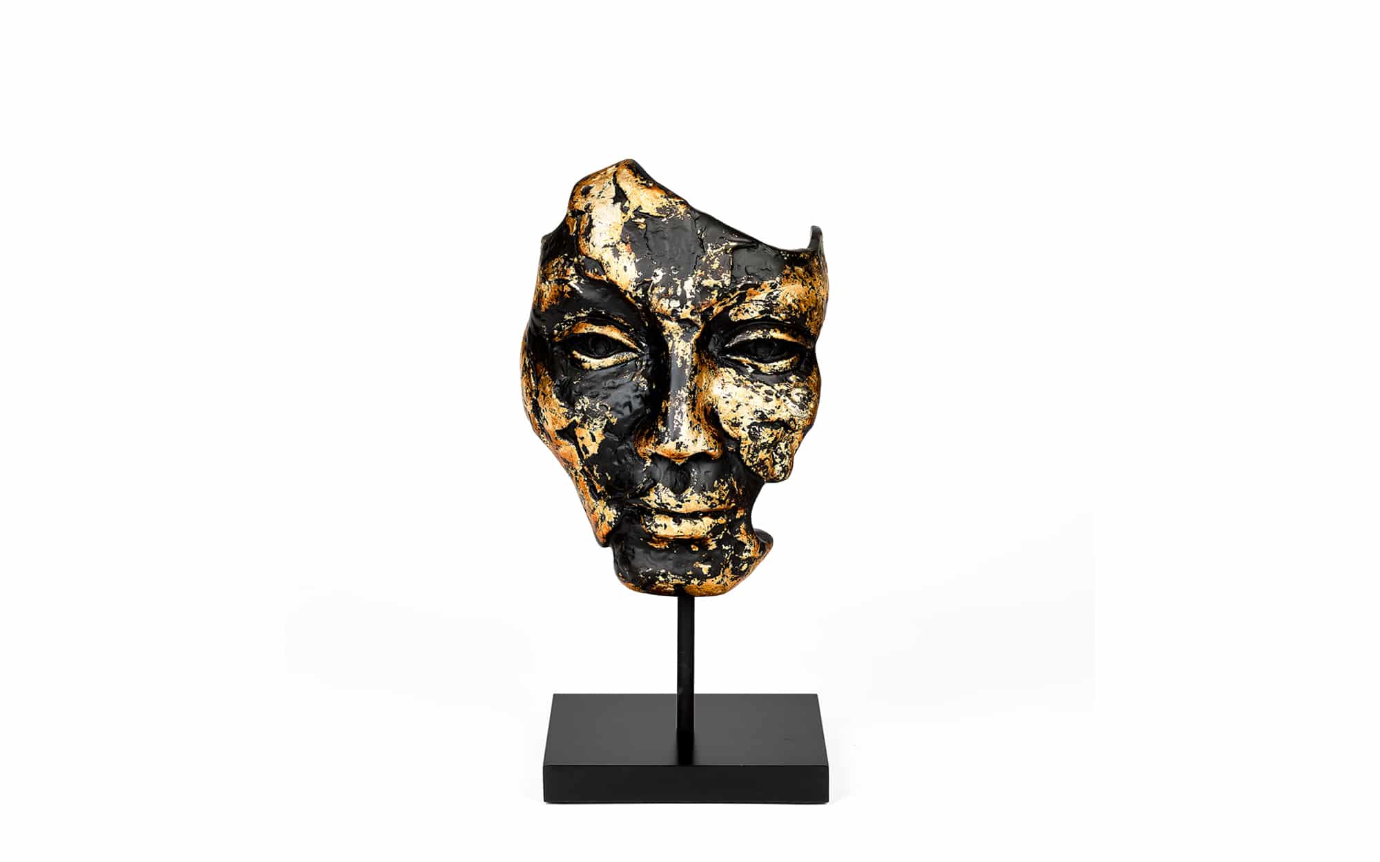 Sculptuur Mason Gold, masker gouden kleur