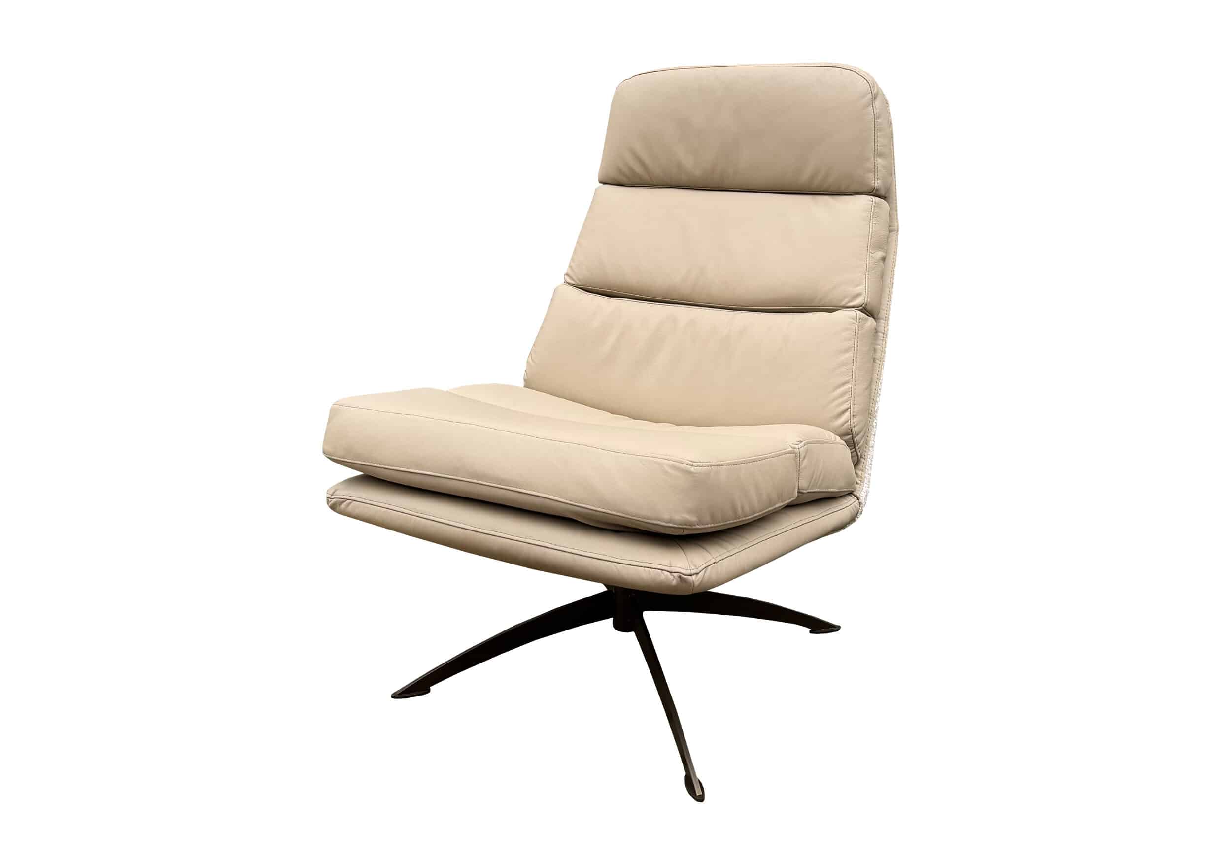 Sven draaifauteuil Beige leer