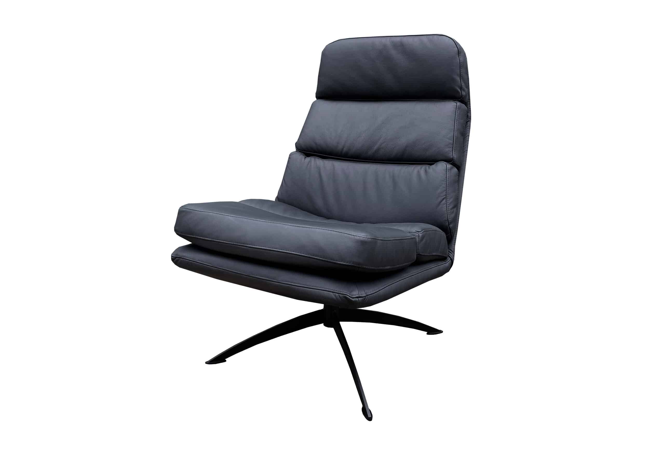 Sven draaifauteuil Zwart leer